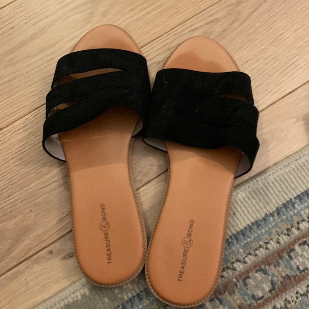 Black slide sandals